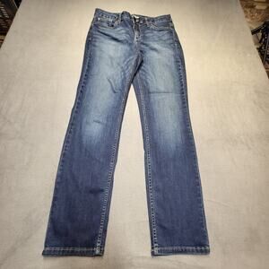 Calvin Klein Jeans Womens 12 Blue Ultimate Skinny Leg Distressed Stretch Denim